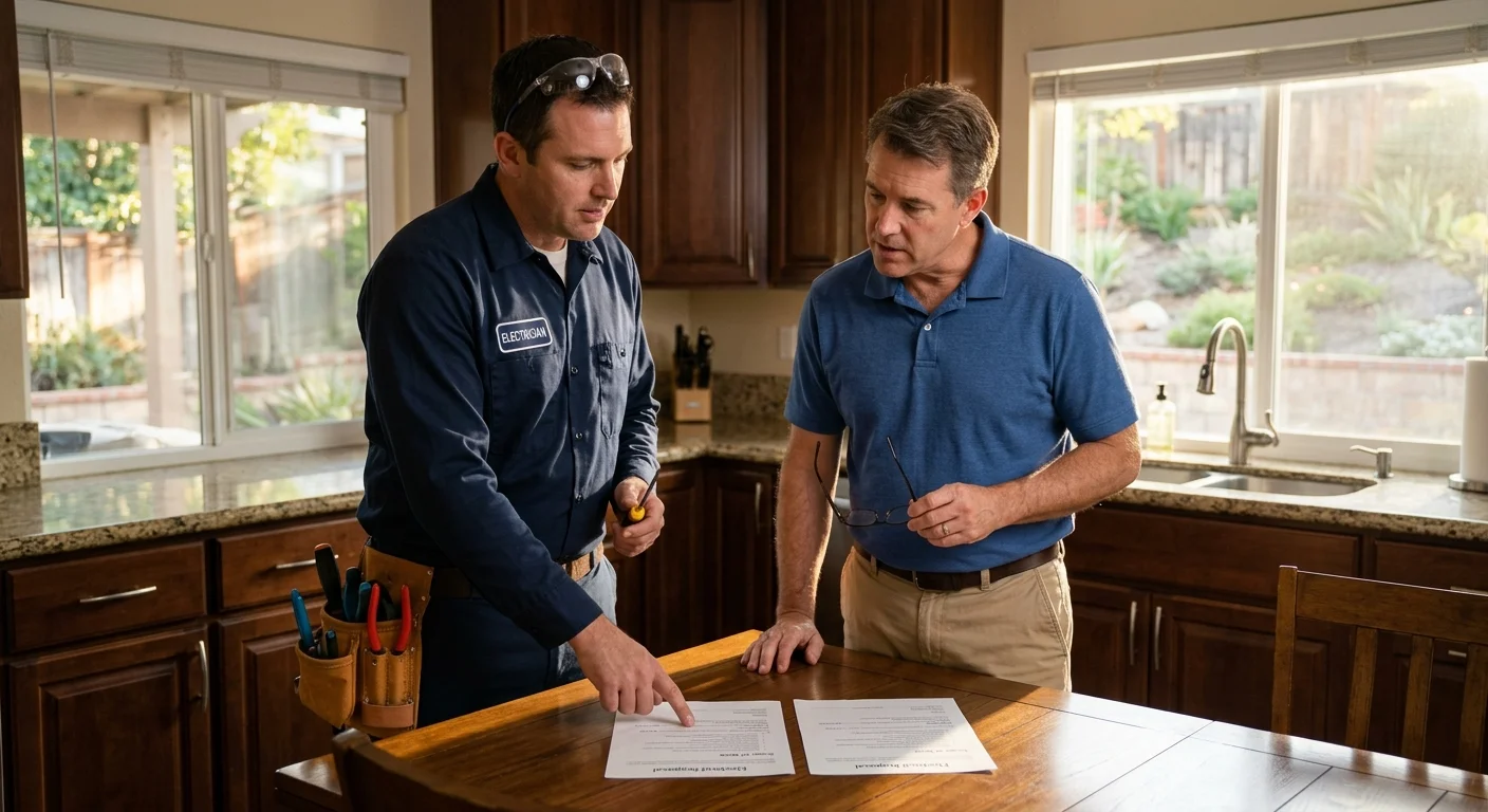 Illustration of two people reviewing paperwork at a table